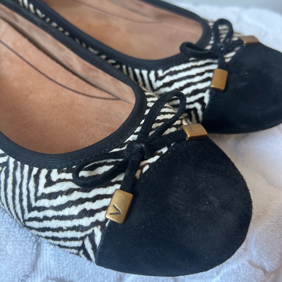 Vionic Spark Minna ballet flats black white zebra-patterned calf hair 8.5 Narrow - Picture 4 of 7